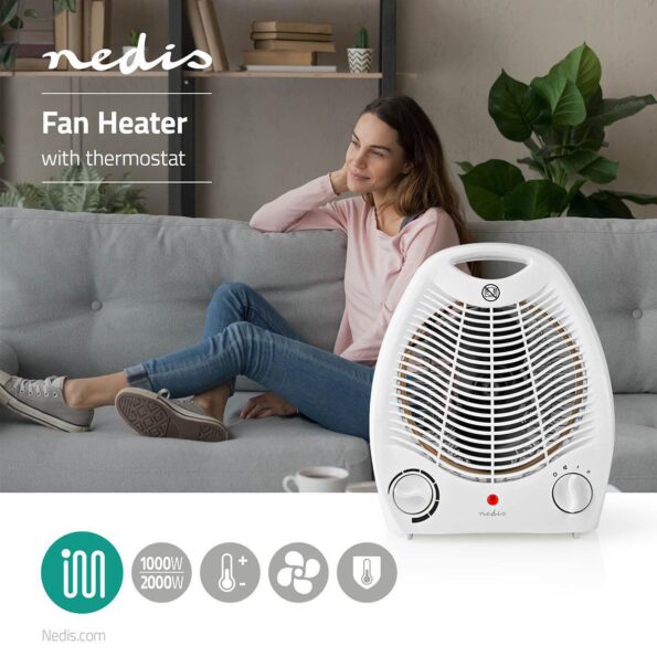 Ventilátor Nedis teplovzdušný HTFA13CWT – Obrázok 2