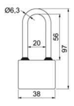 Visiaci zámok Richter RV.OVAL38 PL – Obrázok 2