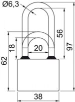 Visiaci zámok Richter RV.OVAL38 SET3 – Obrázok 2