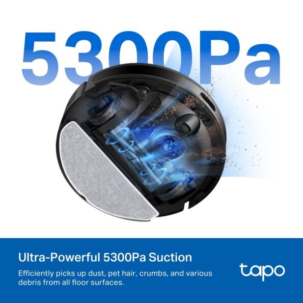 Vysávač TP-Link Tapo RV20 Max robotický s mopom, 5300Pa, MagSlim – Obrázok 5