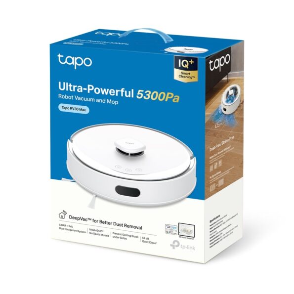 Vysávač TP-Link Tapo RV30 Max White robotický s mopom, výkon 5300 Pa – Obrázok 12