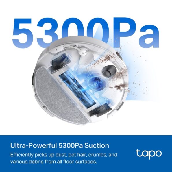 Vysávač TP-Link Tapo RV30 Max White robotický s mopom, výkon 5300 Pa – Obrázok 5