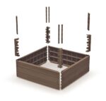 Vyvýšený záhon Prosperplast BASE WOODY hnedý 75,6 cm – Obrázok 3