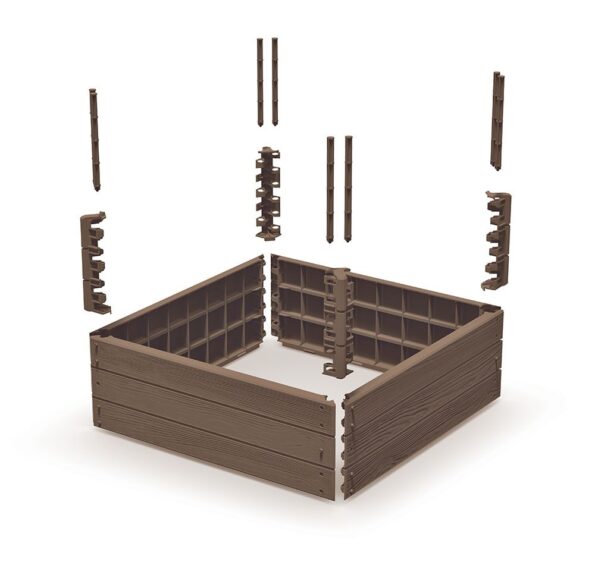 Vyvýšený záhon Prosperplast BASE WOODY hnedý 75,6 cm – Obrázok 3