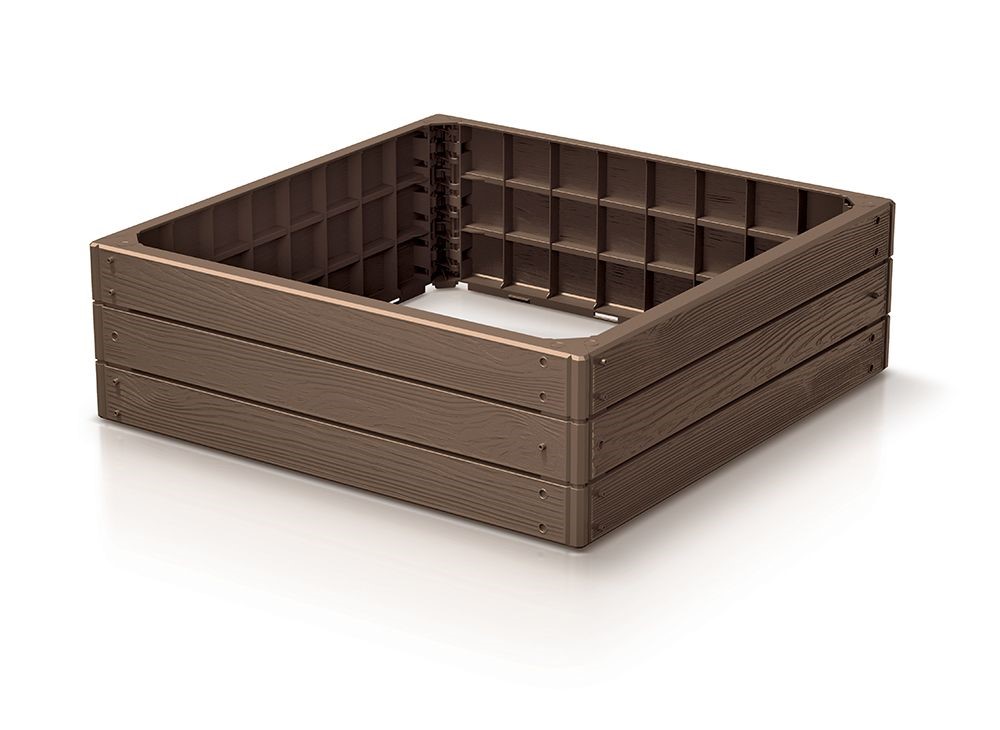 Vyvyseny-zahon-Prosperplast-BASE-WOODY-hnedy-756-cm Vyvýšený záhon Prosperplast BASE WOODY hnedý 75,6 cm – Obrázok 1