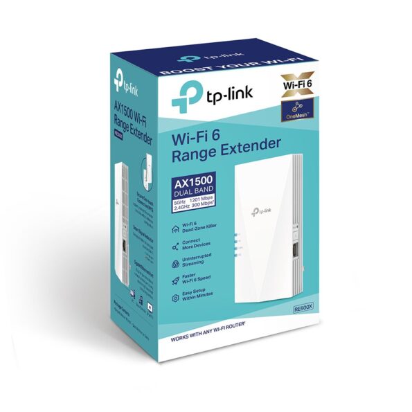 WiFi extender TP-Link RE500X WiFi 6 AP/Extender/Repeater, AX1500 300/1201Mbps, 1x GLAN, OneMesh – Obrázok 3