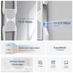 WiFi extender TP-Link RE655BE WiFi 7 AP/Extender/Repeater, BE11000, 1x GLAN, fixná anténa, EasyMesh – Obrázok 3