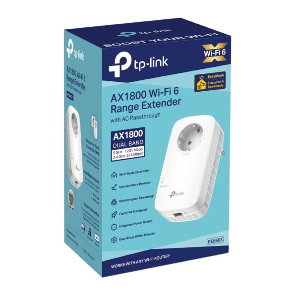 WiFi extender TP-Link RE660X AP/Extender/Repeater AX1800, 1x GLAN, EasyMesh – Obrázok 7