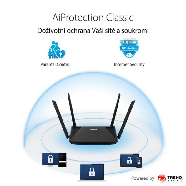 WiFi router Asus RT-AX53U WiFi 6, 3x GLAN, 1x GWAN, USB – Obrázok 3