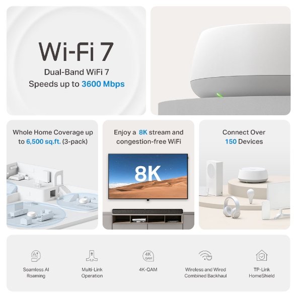 WiFi-router-TP-Link-Deco-BE223-pack-BE3600-WiFi-7-2x-GLAN-USB-245GHz-2 WiFi router TP-Link Deco BE22(3-pack) BE3600, WiFi 7, 2x GLAN, USB, 2,4/5GHz – Obrázok 1