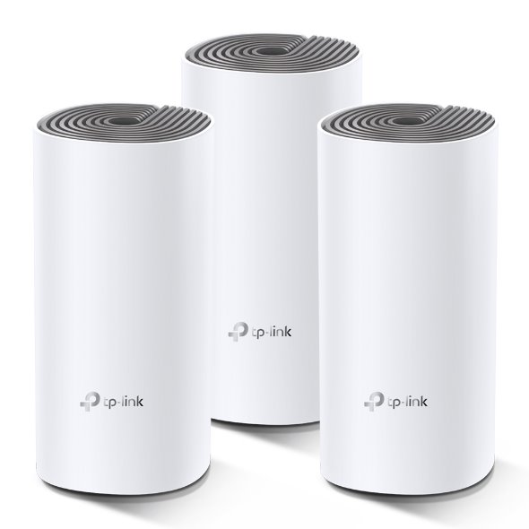 WiFi-router-TP-Link-Deco-E43-pack-2x-LAN-300Mbps-24GHz-867Mbps-5GHz WiFi router TP-Link Deco E4(3-pack) 2x LAN/ 300Mbps 2,4GHz/ 867Mbps 5GHz – Obrázok 1