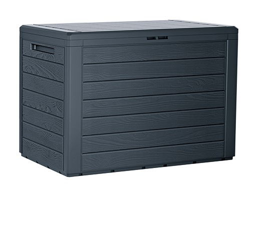 Zahradny-box-Prosperplast-WOODEBOX-antracit-190L Záhradný box Prosperplast WOODEBOX antracit 190L – Obrázok 1
