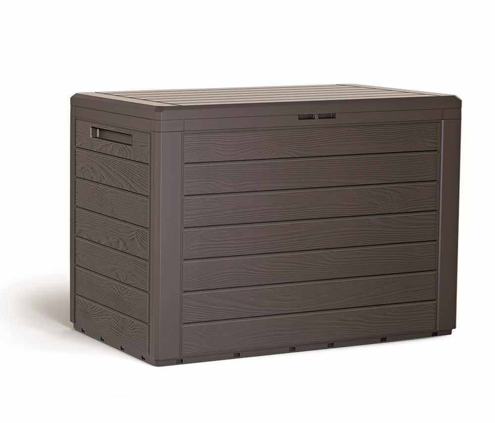 Zahradny-box-Prosperplast-WOODEBOX-hnedy-190L Záhradný box Prosperplast WOODEBOX hnědý 190L – Obrázok 1
