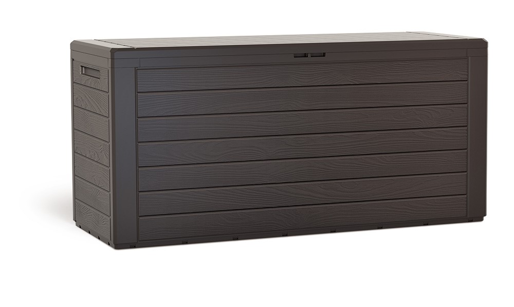Zahradny-box-Prosperplast-WOODEBOX-hnedy-280L Záhradný box Prosperplast WOODEBOX hnědý 280L – Obrázok 1