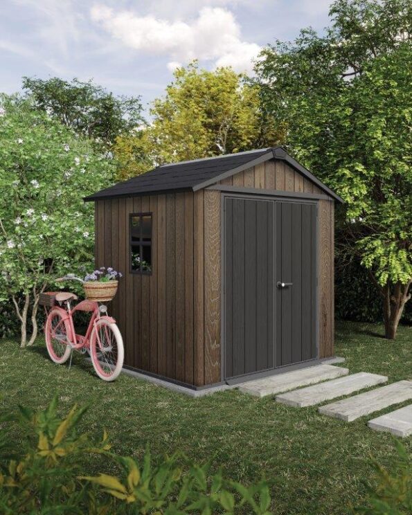 Záhradný domček Keter Apex 7,5 x 7 Walnut, s podlahou – Obrázok 5