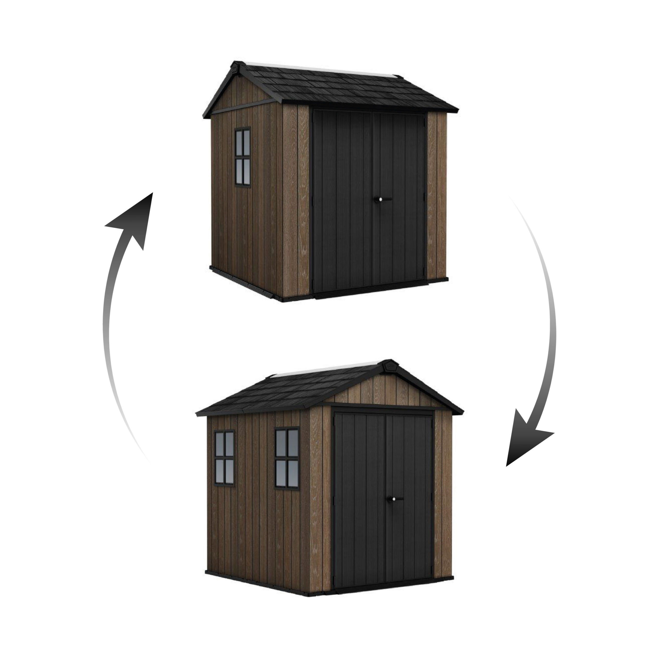 Bez názvu-1 Záhradný domček Keter Apex 7,5 x 7 Walnut, s podlahou – Obrázok 1