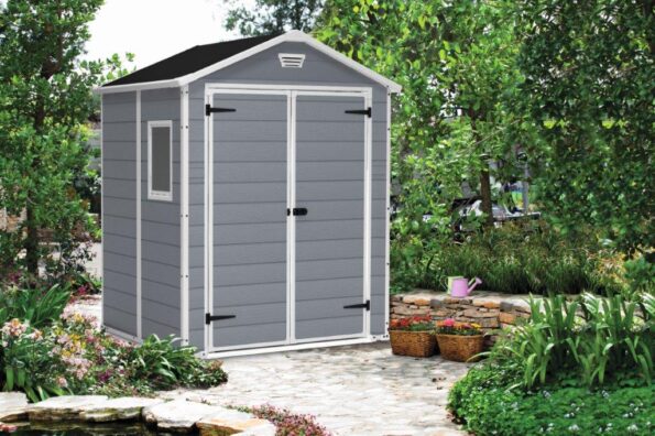 Záhradný domček Keter MANOR 6 x 5 DD šedý / biely – Obrázok 3