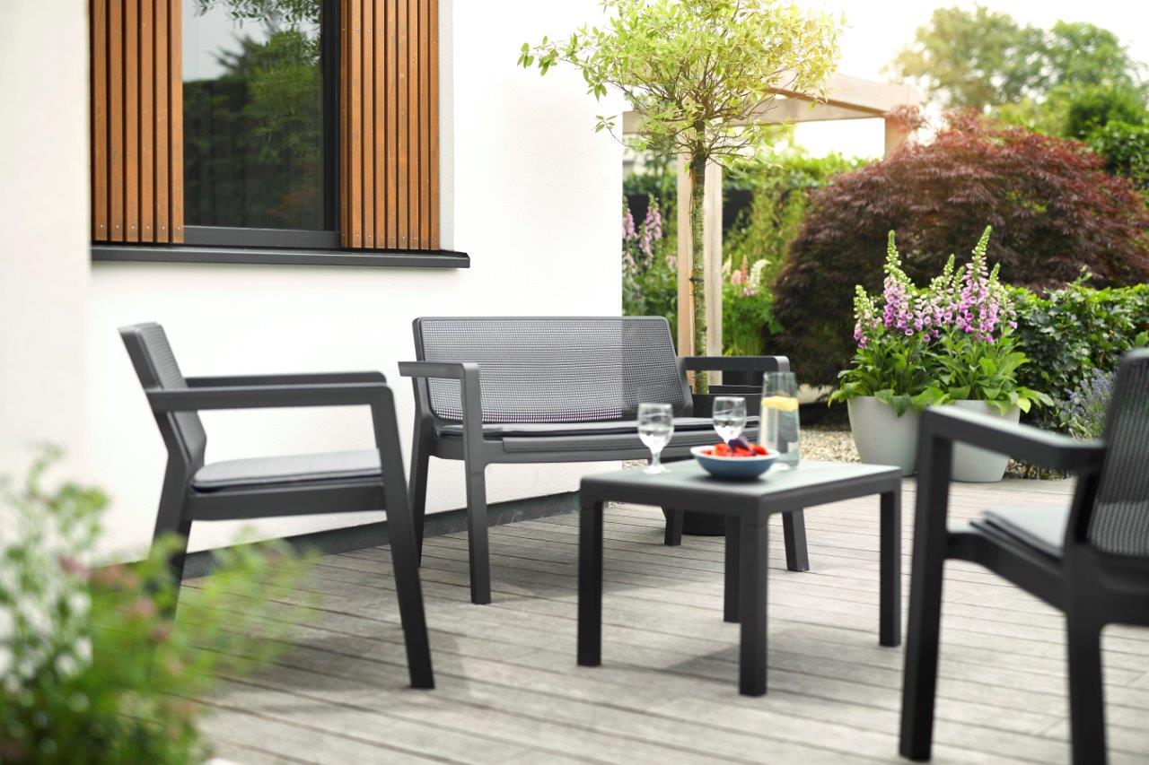 Zahradny-nabytok-Keter-Emily-Patio-Set-so-sedakmi-grafitova Záhradný nábytok Keter Emily Patio Set so sedákmi grafitová – Obrázok 1
