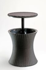 Záhradný stôl Keter Cool Bar Rattan whiskey hnedý