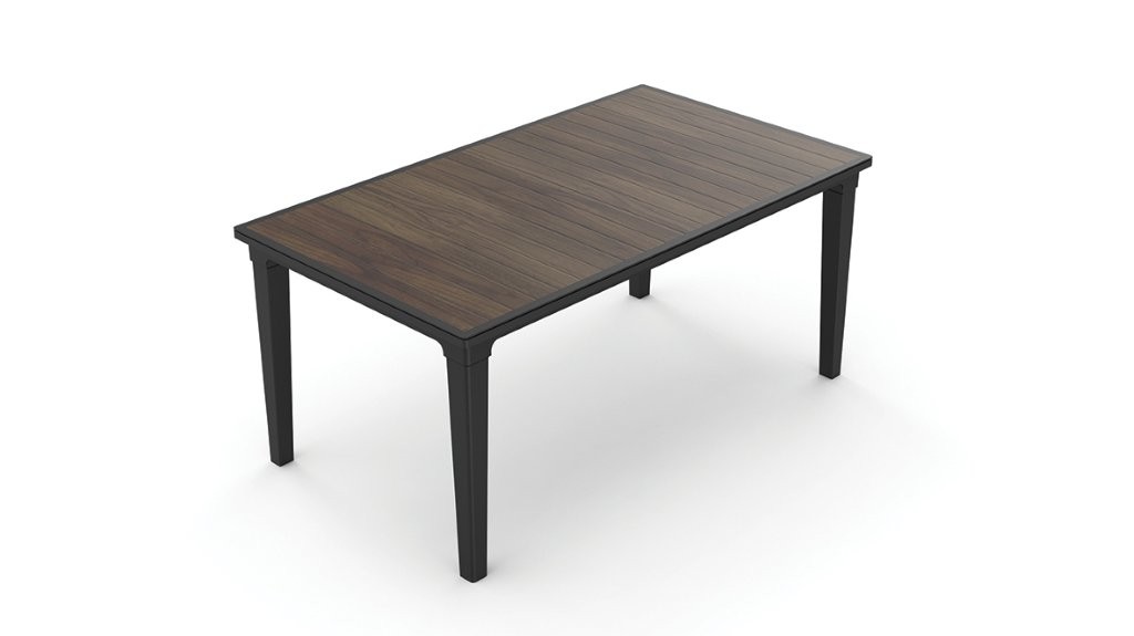 Zahradny-stol-Keter-Deco-Futura-160-walnut-grafit Záhradný stôl Keter Deco Futura 160 walnut / grafit – Obrázok 1