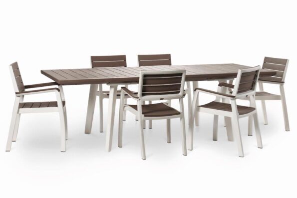 Záhradný stôl Keter Harmony rozkladací biely / cappuccino – Obrázok 3