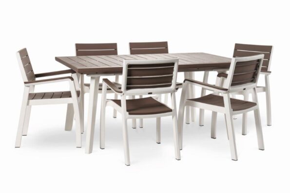 Záhradný stôl Keter Harmony rozkladací biely / cappuccino – Obrázok 4