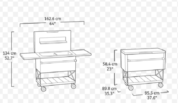 Záhradný stôl Keter Patio Cooler sivý – Obrázok 8