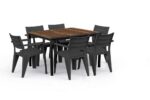 Záhradný stôl Keter Porto 160 walnut black steel – Obrázok 2