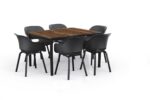 Záhradný stôl Keter Porto 160 walnut black steel – Obrázok 3
