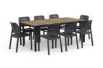 Záhradný stôl Keter Porto 200 aswhood black steel – Obrázok 3