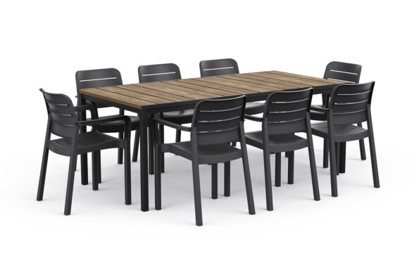 Záhradný stôl Keter Porto 200 aswhood black steel – Obrázok 3