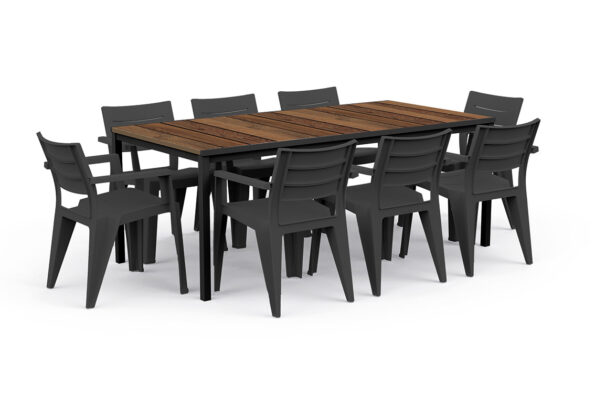 Záhradný stôl Keter Porto 200 walnut black steel – Obrázok 5