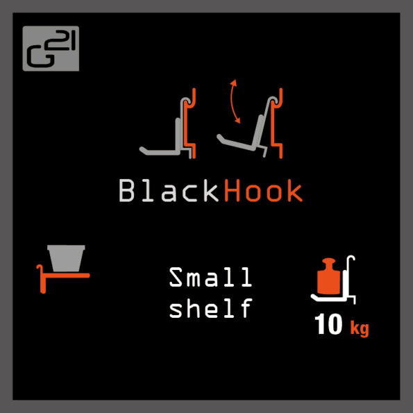 Závesný systém G21 BlackHook small shelf 60 x 10 x 19,5 cm – Obrázok 6
