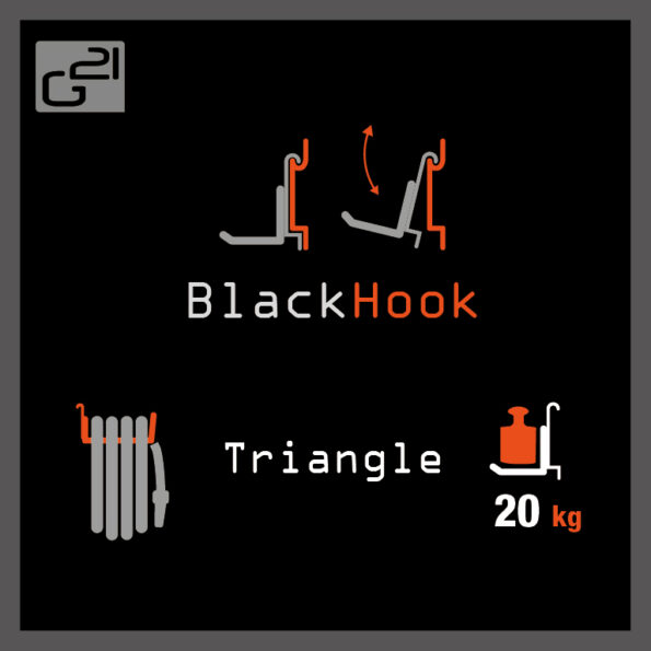 Závesný systém G21 BlackHook triangle 18 x 10 x 26 cm – Obrázok 7