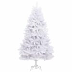 vidaXL Umelý vianočný stromček 270 cm PVC a oceľ Biela – Obrázok 5