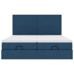 vidaXL Podnožka s matracmi modrá 160x200 cm látková – Obrázok 7