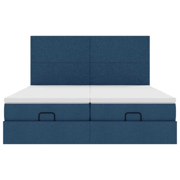 vidaXL Podnožka s matracmi modrá 160x200 cm látková – Obrázok 7