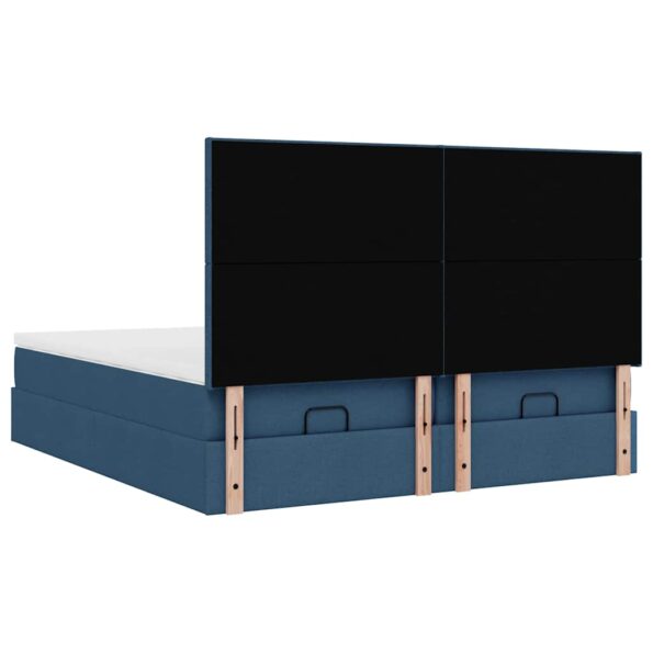 vidaXL Podnožka s matracmi modrá 160x200 cm látková – Obrázok 9