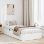 vidaXL Úložná posteľ Biela 100 x 203 cm Umelá koža