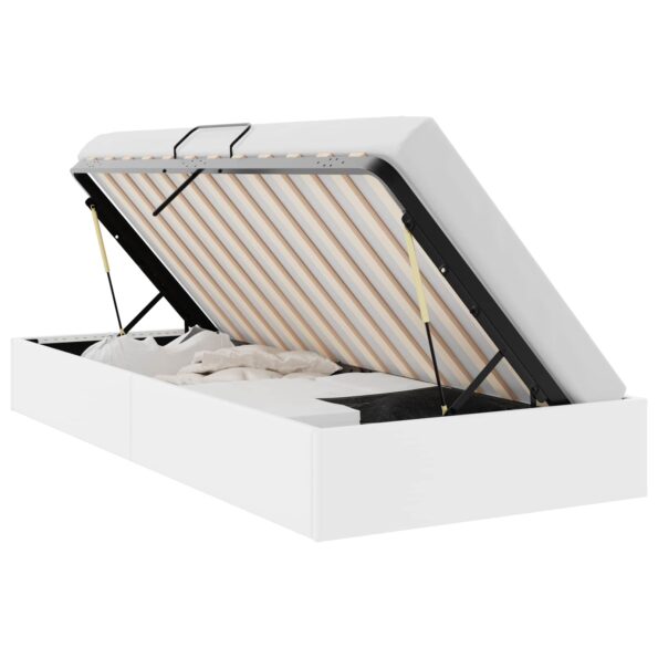 vidaXL Úložná posteľ Biela 100 x 203 cm Umelá koža – Obrázok 2