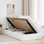 vidaXL Úložná posteľ Biela 100 x 203 cm Umelá koža – Obrázok 4