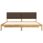 vidaXL Rám postele s čalúneným čelom Bielená a taupe 200 x 200 cm – Obrázok 4