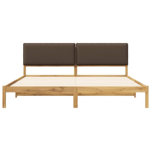 vidaXL Rám postele s čalúneným čelom Bielená a taupe 200 x 200 cm – Obrázok 4