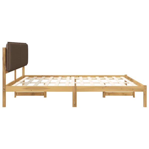 vidaXL Rám postele s čalúneným čelom Bielená a taupe 200 x 200 cm – Obrázok 5