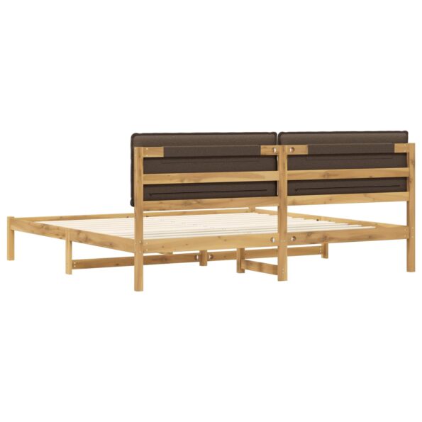 vidaXL Rám postele s čalúneným čelom Bielená a taupe 200 x 200 cm – Obrázok 6