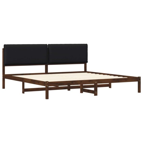 vidaXL Rám postele s čalúneným čelom Tmavohnedá a čierna 180 x 200 cm – Obrázok 3