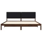 vidaXL Rám postele s čalúneným čelom Tmavohnedá a čierna 180 x 200 cm – Obrázok 4