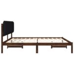 vidaXL Rám postele s čalúneným čelom Tmavohnedá a čierna 180 x 200 cm – Obrázok 5