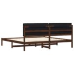 vidaXL Rám postele s čalúneným čelom Tmavohnedá a čierna 180 x 200 cm – Obrázok 6