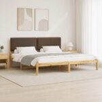 vidaXL Rám postele s čalúneným čelom Bielená a taupe 180 x 200 cm